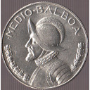 PANAMA 1/2 Balboa 1968 Vasco Núñez argento Q/Fdc